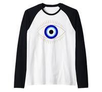 Il malocchio è Un Simbolo Protettivo in Stile Boho Mistico per Gli Uomini Maglia con Maniche Raglan