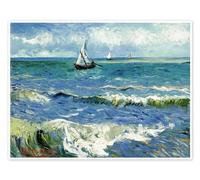 Il Mare a Les Saintes Maries Poster di Vincent van Gogh 40 x 30 cm Blu Quadri Decorazione per pareti