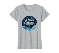 Il Mare Chiama, Io Rispondo - Arte Nautica Faro e Barca Maglietta, Donna, Grigio Melange, L