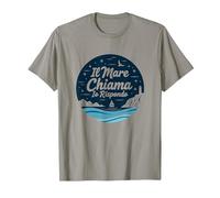 Il Mare Chiama, Io Rispondo - Arte Nautica Faro e Barca Maglietta, Uomo, Ardesia, 3XL