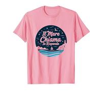 Il Mare Chiama, Io Rispondo - Arte Nautica Faro e Barca Maglietta, Uomo, Rosa, L