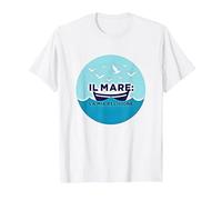 Il Mare: La Mia Religione - Arte Nautica Mediterranea Barca Maglietta, Uomo, Bianco, L