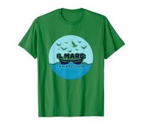 Il Mare: La Mia Religione - Arte Nautica Mediterranea Barca Maglietta, Uomo, Verde Mela, XXL