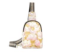 Il marsupio alla moda del fiore dell'oro della Rosa mette a tracolla il sacchetto di cuoio per le donne crossbody per il pacchetto di giorno, Fiore oro rosa