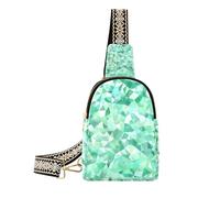 Il marsupio da donna irregolare verde alla moda del triangolo di cuoio del pacchetto di fanny pack piccoli pacchetti per il viaggio, Triangolo irregolare verde, 1 size