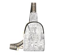 Il marsupio grigio alla moda del corpo della giraffa imballa la borsa a tracolla di viaggio di cuoio per l'escursionismo, Giraffa grigia, 1 size