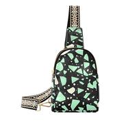 Il marsupio impermeabile della borsa a tracolla verde menta di marmo alla moda imballa il petto per il pacchetto di giorno