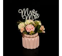 Il meglio deve ancora venire - acrilico Monogram wedding cake topper, Anniversary bridal Shower Gift Ideas Purple Silver Mr and Mrs