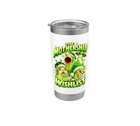 Il meme del gatto alieno verde Mothership ha mangiato la mia lista dei desideri Space Kitty Bicchiere termico in acciaio inox doppia parete