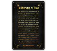 Il mercante di Venezia, citazioni del libro di William Shakespeare, poster in metallo, cartelli in latta, decorazioni per la camera da letto, stampa su parete, decorazione per la casa, giardino, vera