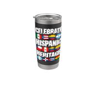 Il mese del patrimonio ispanico celebra le bandiere dell"orgoglio latino Bicchiere termico in acciaio inox doppia parete