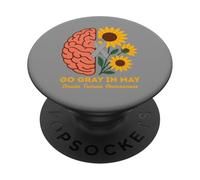 Il mese della consapevolezza del tumore cerebrale diventa grigio a maggio Girasoli PopSockets PopGrip Adesivo