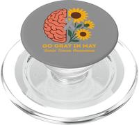 Il mese della consapevolezza del tumore cerebrale diventa grigio a maggio Girasoli PopSockets PopGrip per MagSafe