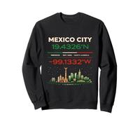 Il Messico Coordinate Minimal City Identity Design Felpa