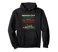 Il Messico Coordinate Minimal City Identity Design Felpa con Cappuccio