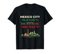 Il Messico Coordinate Minimal City Identity Design Maglietta