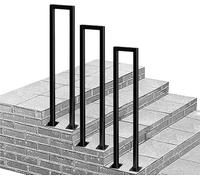 Il Metallo Nero Aveva Un Binario per Il Portico di Frot, Il Picchetto della Ringhiera della Scala Esterna di Idoor Si Adatta Ai Corrimano di 1 Gradino, Hadrail per La Scala Esterna, 90cm(2.9ft)