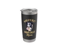 Il miglior Border Collie Mom Funny Border Collie del mondo retrò Bicchiere termico in acciaio inox doppia parete