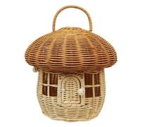 Il miglior cestino per funghi con coperchio, un cesto per funghi in vimini, ideale da riporre in una casa delle bambole o in una scatola da gioco, un cesto decorativo intrecciato a mano, una vera