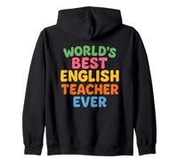 Il miglior Insegnante di Inglese al Mondo per insegnare la Giornata Mondiale degli Insegnanti Felpa con Cappuccio