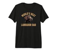 Il miglior Labrador Dad Proud Chocolate Labrador Daddy del Mondo Maglietta Premium