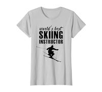 Il miglior Maestro di Sci al Mondo Skier Coach Ski Maglietta, Donna, Argento, 3XL