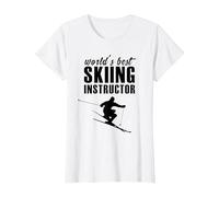 Il miglior Maestro di Sci al Mondo Skier Coach Ski Maglietta, Donna, Bianco, M