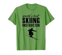 Il miglior Maestro di Sci al Mondo Skier Coach Ski Maglietta, Uomo, Erba, XXL