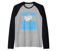 Il miglior meccanico per auto al mondo retrò divertente regalo Maglia con Maniche Raglan