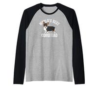 Il miglior papà Corgi del Mondo Funny Pembroke Welsh Corgi Dad Maglia con Maniche Raglan