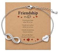 Il miglior regalo per le donne, braccialetto dell'amicizia infinito per | Regalo di Natale per donne, ragazze, bestie, braccialetti premurosi per migliori amici, regalo di compleanno
