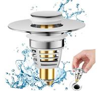 Il MIglior Tappo Lavandino Bagno, Tappo Bidet Universale di scarico in Acciaio inossidabile per vasca da bagno Pop up meccanico, lavabo, cucina, Brand Made in Italy