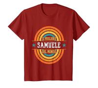 Il Migliore Samuele del Mondo - Nome Divertente Samuele Maglietta, Bambini, Mirtillo Rosso, 3 Anni