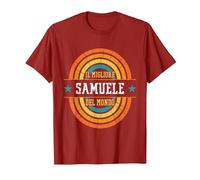 Il Migliore Samuele del Mondo - Nome Divertente Samuele Maglietta, Uomo, Mirtillo Rosso, XL