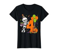 Il Mio 4° Compleanno Scheletro Halloween Che Gira 4 Anni Divertente Maglietta con Stampa Grafica Economica