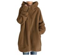 Il mio account giacca streetwear, tinta unita, taglio lungo, foderata in pile, da donna, con chiusura lampo, maglione da snowboard, caffè, M
