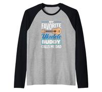 Il Mio Amico Preferito per l'ukulele Mi Chiama papà Funny Ukulele Dad Maglia con Maniche Raglan