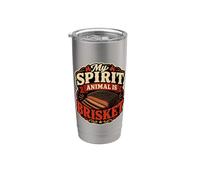 Il mio animale spirituale è Brisket BBQ Barbecue Humor Pitmaster Bicchiere termico in acciaio inox doppia parete