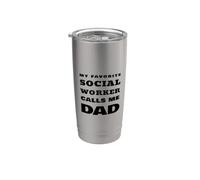 Il mio assistente sociale preferito mi chiama papà orgoglioso padre citazione Bicchiere termico in acciaio inox doppia parete