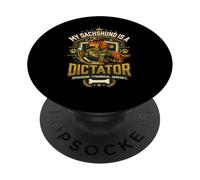 Il mio bassotto è un dittatore amanti degli animali mamma papà cane divertente PopSockets PopGrip Adesivo