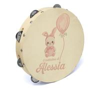 ''Il mio battesimo'' Tamburello Personalizzato con nome per Battesimo Tambourine In Legno Idea Regalo Bomboniere Segnatavoli Decorazioni Segnaposti Eventi Nascita Benvenuto