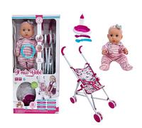 BAMBOLA DOLCE ANGEL TRY-ME + PASSEGGINO SET PAPPA RIDE PIANGE RUSSA CIUCCIA