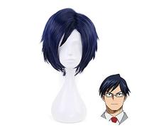 Il Mio Boku No Hero Academia Iida Tenya Short Blue 3/7 Parrucca Costume Cosplay Resistente Al Calore In Stile + Protezione Parrucca Mz-1162