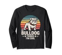 Il Mio Bulldog Pensa Che io Sia Cool Cane retrò Maglia a Manica