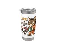 Il mio caffè aveva bisogno di me, sveglia, gatto Bicchiere termico in acciaio inox doppia parete