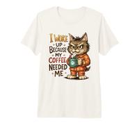 Il Mio caffè aveva Bisogno di Me, Sveglia, Gatto Maglietta Premium