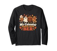 Il Mio Calendario Inizia con BER Thanksgiving Maglia a Manica