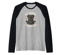 Il Mio Cane Cane Corso medita Carino Divertente Maglia con Maniche Raglan