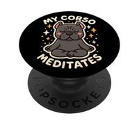 Il mio cane cane corso medita divertente carino PopSockets PopGrip Adesivo