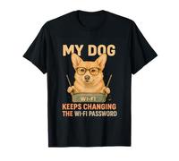 Il mio cane continua a cambiare la password Wi-Fi Internet Corgi Nerd Maglietta